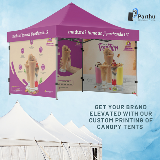 10 x 10 advertising tent with customised print